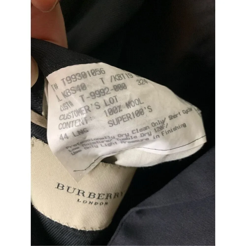 Burberry London 100% wool blazer suit jacket black men's size 44L